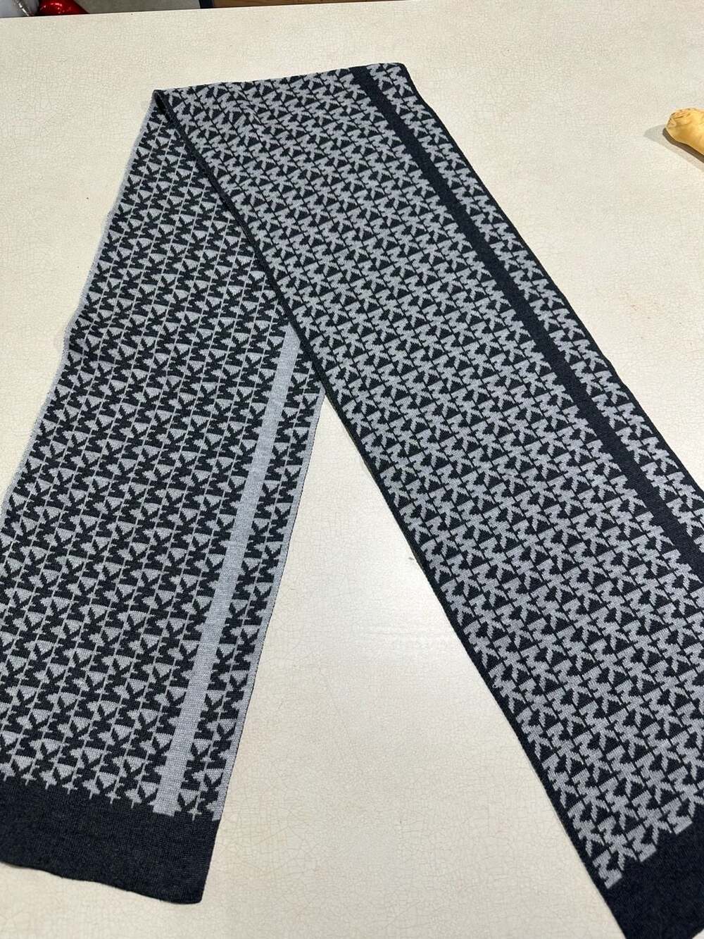 Michael Kors Womens Infinity Scarf MK Logoblack Gray